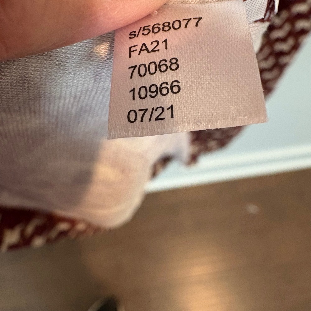 Ann Taylor Horse Print Midi Dress Womens 6 Burgundy Long Sleeve Knit Stretch - Picture 13 of 14